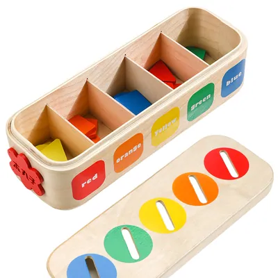 Unisex Montessori Box Wood Color S Sorting & Geometric Pattern Matching Game Educational Fine view 4
