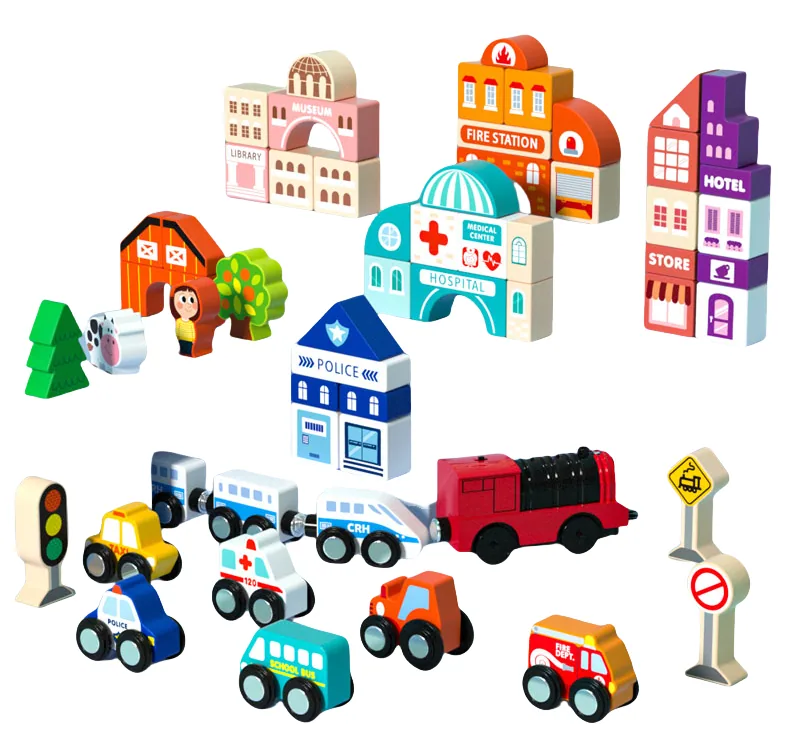 Best Gift Mini Wooden Car Children's Colorful Printing Educational Model Toy Unisex for Kids — wooden vehicles, tracks & ramps wholesale
