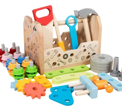Top Bright Multi-Functional Wooden Tool Box Toy Toy for Kids Unisex 24pcs Moq Car Type view 3