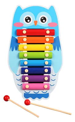 Baby Educational Carton Wooden Mini Xylophone Interesting Animal Style Piano Toy with Sticks view 2