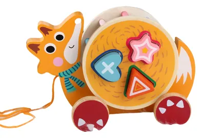 Fashion Pull Along DIY Wooden S Sorter Toy Cartoon Animals Unisex for 2-4 & 5-7 Years Old Kids view 4