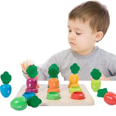 Unisex Wooden Picking Radish Carrots Harvest Toys Toddlers 2-4 Years Preschoolers 5-7 Years view 3