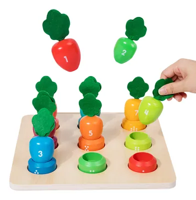 Unisex Wooden Picking Radish Carrots Harvest Toys Toddlers 2-4 Years Preschoolers 5-7 Years view 2