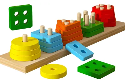 Color Recognition Stacker S Sorter Wooden Puzzles for Toddlers and Kids Unisex Learning Gift view 4
