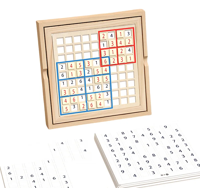 Traditional Wooden Sudoku Chess Board Game Unisex Math Logic Toy for Kids 2-4 Years and 5-7 — wooden board games & logic wholesale