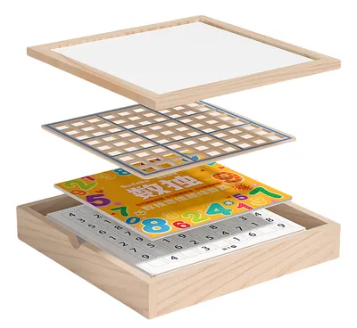 Traditional Wooden Sudoku Chess Board Game Unisex Math Logic Toy for Kids 2-4 Years and 5-7 view 3