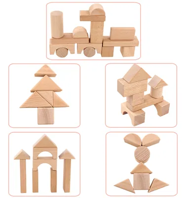 22 Wood Box Log Building Blocks Natural Large Wood Cube Block Stacking Building Blocks Game — wooden building blocks & construction wholesale