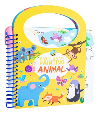 Reusable Water-Reveal Activity Book Kid Painting Color Wonder Water Coloring Doodle Book Paper — wooden montessori & early learning wholesale