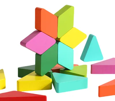 DIY 3d Magnetic Tangram Puzzle Blocks Montessori Toy for Kids for Children view 2