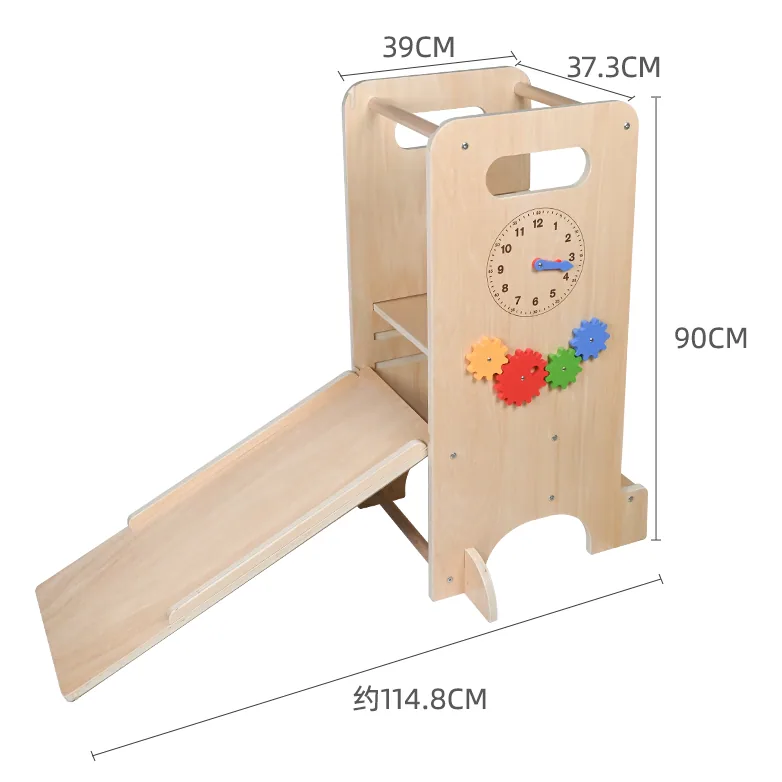 Toy Learning Tower Helper Tower Wooden Step Stool With Blackboard — wooden building blocks & construction wholesale