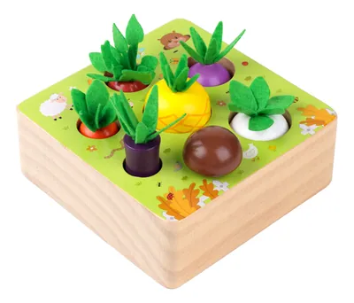 Wooden Colored Vegetables Montessori Kids Puzzle Toy Cute Creative Building Blocks Early view 3
