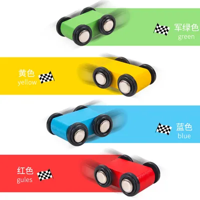 Wooden Toys Glider Four-storey Track Slide Block Roller Coaster Track Car Children's Inertial view 2