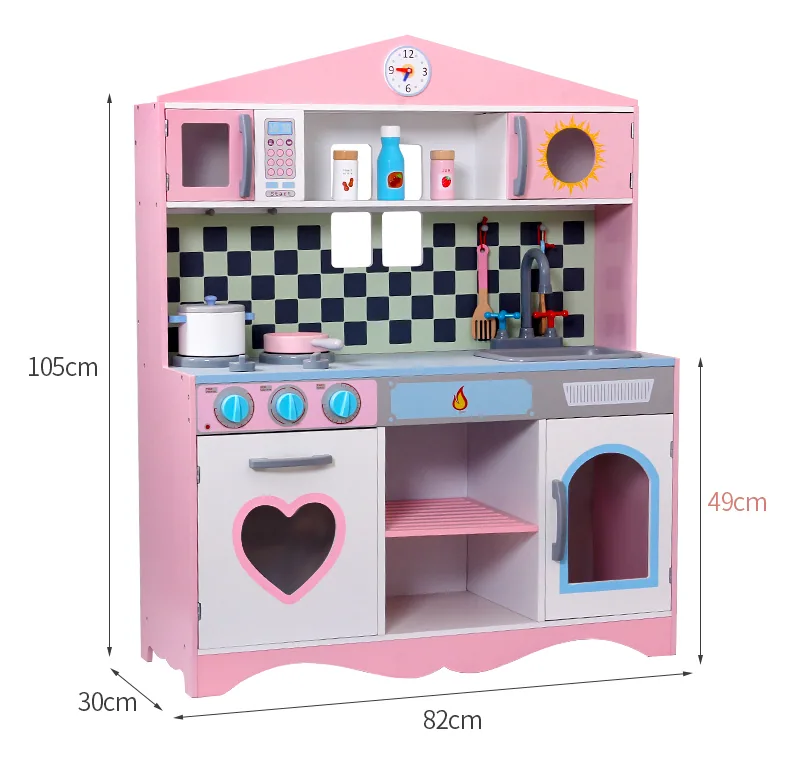 Quickly Delivery Wood Kitchen Toys For Girls Children Big Style Kids Kitchen Toys — wooden pretend play & role play wholesale