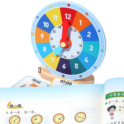 Montessori Wooden Clock Toy Time Card Learning Gift for Toddlers 2 to 4 Years Box Packed view 2
