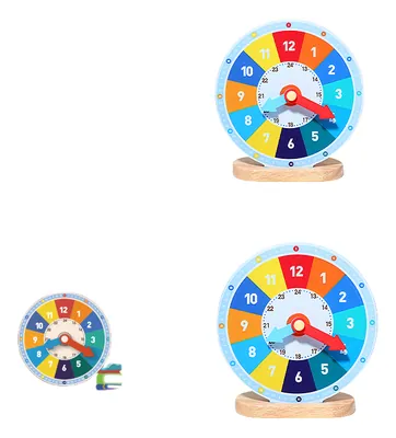 Montessori Wooden Clock Toy Time Card Learning Gift for Toddlers 2 to 4 Years Box Packed — wooden montessori & early learning wholesale