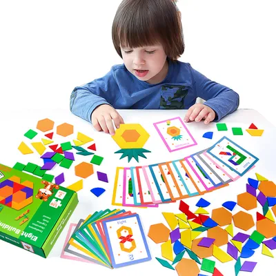 Custom Colorful Wooden Tangram Puzzle Set Cartoon Toy for Kids' Intelligence Game Magnetic view 6
