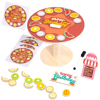 Unisex Montessori Play Food Toy Set Funny Simulation Birthday Party Cake Set for Kids Made — wooden pretend play & role play wholesale