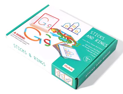 Intelligence Development Early Learning Educational Creative Sticks Rings Puzzle Montessori — wooden puzzles & tangrams wholesale