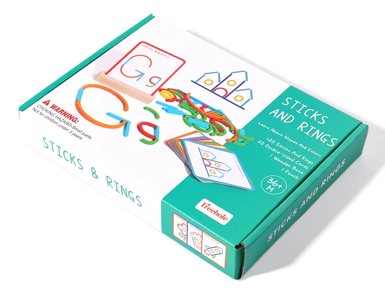 Intelligence Development Early Learning Educational Creative Sticks Rings Puzzle Montessori — wooden puzzles & tangrams wholesale