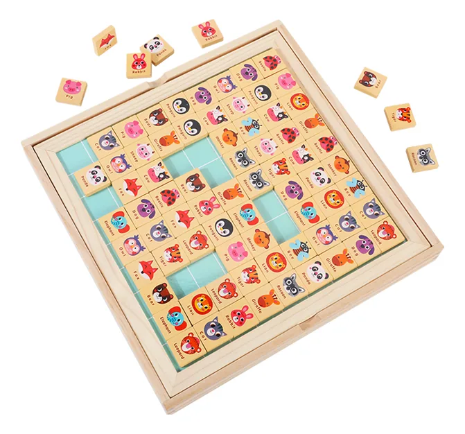 Hot Sales Unisex Indoor Mini Wooden Puzzle Flying Chess Set Family Game Board for Age Range 5 — wooden puzzles & tangrams wholesale