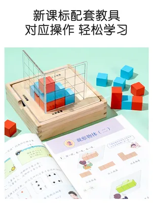 Montessori Classic Wood Puzzle Ten Color Counting Block Educational Building Blocks view 3