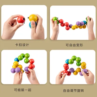 Unisex Sensory Rainbow Ball Magic Toys Creative Wooden Preschool Learning & Stress-Relieving — wooden sensory & busy boards wholesale