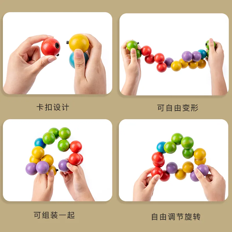Unisex Sensory Rainbow Ball Magic Toys Creative Wooden Preschool Learning & Stress-Relieving — wooden sensory & busy boards wholesale