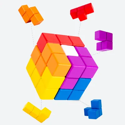 Children Wooden Cube 3d Building Blocks Child Education Geometric Ss for Logical Thinking — wooden building blocks & construction wholesale