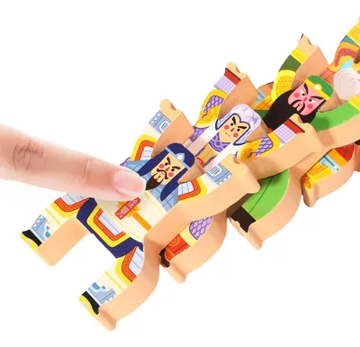 Three Kingdoms Hero Wooden Building Blocks DIY Stacked Jade Construction Toy for Children's view 4