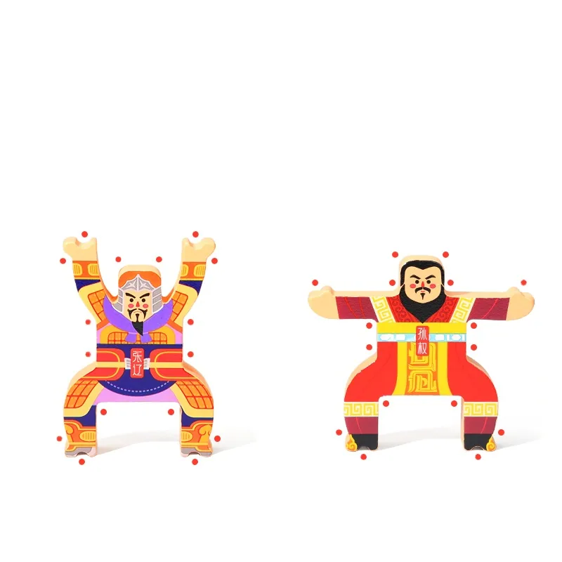 Three Kingdoms Hero Wooden Building Blocks DIY Stacked Jade Construction Toy for Children's — wooden building blocks & construction wholesale