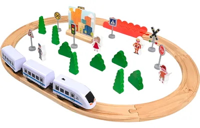 Children Educational Play DIY Train Railway Track Baby Wooden Train Set Toy For Kids Train Toy view 2