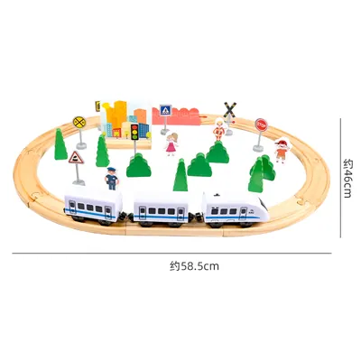 Children Educational Play DIY Train Railway Track Baby Wooden Train Set Toy For Kids Train Toy — wooden vehicles, tracks & ramps wholesale