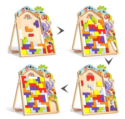 Wooden Big Block Puzzle Board Stereoscopic Montessori Jigsaw 2-4 Years Early Education — wooden puzzles & tangrams wholesale