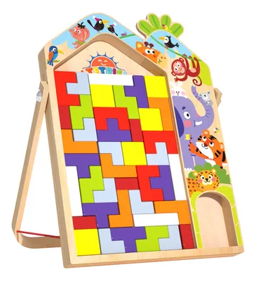 Wooden Big Block Puzzle Board Stereoscopic Montessori Jigsaw 2-4 Years Early Education view 2