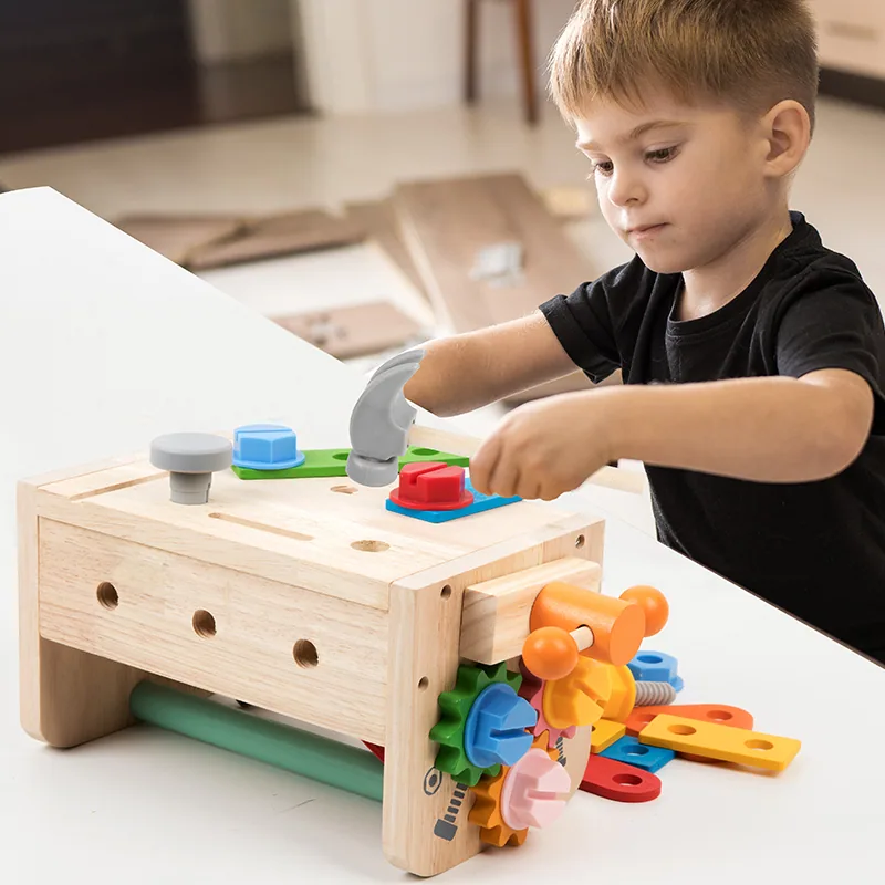 Montessori Children's Toys Simulation Wooden Tools Basket Early Education Hands On Training — wooden pretend play & role play wholesale