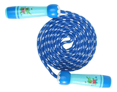 Sports Cotton Cord Rope for Boys and Girls Jump Rope with Wooden Handle for Age Range 2 to 4 view 4