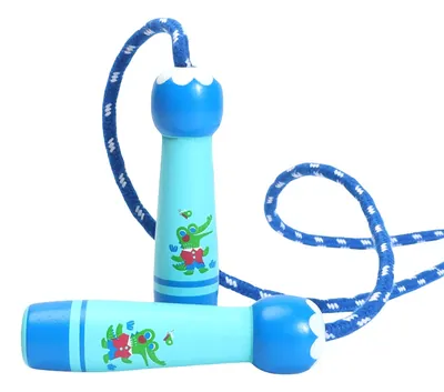 Sports Cotton Cord Rope for Boys and Girls Jump Rope with Wooden Handle for Age Range 2 to 4 view 2