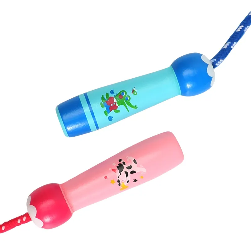 Sports Cotton Cord Rope for Boys and Girls Jump Rope with Wooden Handle for Age Range 2 to 4 — wooden montessori & early learning wholesale