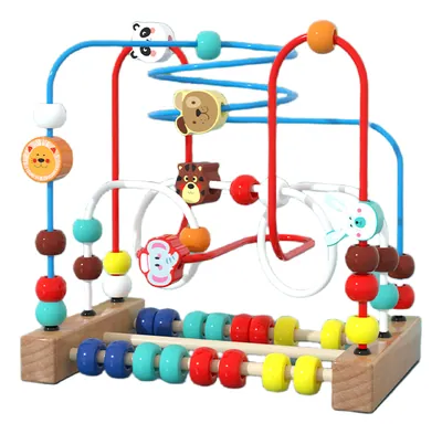 Custom Early Childhood Educational Wooden Cartoon Forest Animals Beads for Boys and Girls Aged view 3