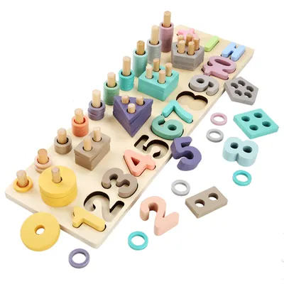 Educational Wood Number Block Puzzle Toy for 2-4 Years Old Boys and Girls Infants' Gift — wooden puzzles & tangrams wholesale