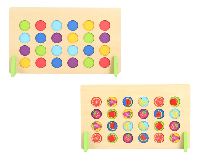 Unisex Montessori Early Educational Family Entertainment Puzzle Toys 6-Color Wooden Fruit — wooden puzzles & tangrams wholesale