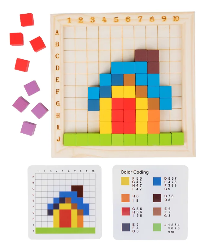Baby Wooden Rainbow Count Building Blocks Montessori Educational Number Learning Toys For Kids — wooden building blocks & construction wholesale