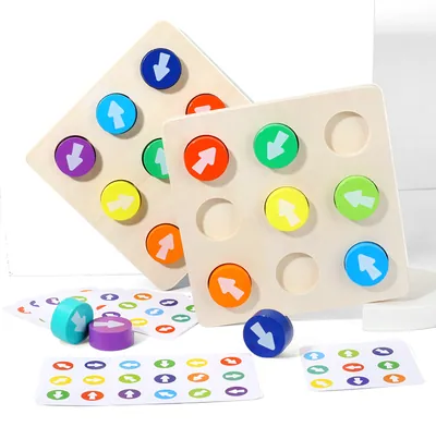 Color Direction Sensory Board Wooden Board Game Montessori Wooden Toys For Kids view 2