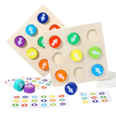 Color Direction Sensory Board Wooden Board Game Montessori Wooden Toys For Kids — wooden montessori & early learning wholesale