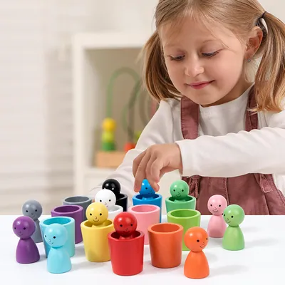 Montessori Early Education Set Wooden Color Classification Toys Kids Boxed Color Recognition — wooden math & teaching aids wholesale