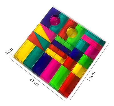 Crystal Building Block Acrylic Games Set Unisex Educational DIY Construction Toy Plastic Model — wooden building blocks & construction wholesale