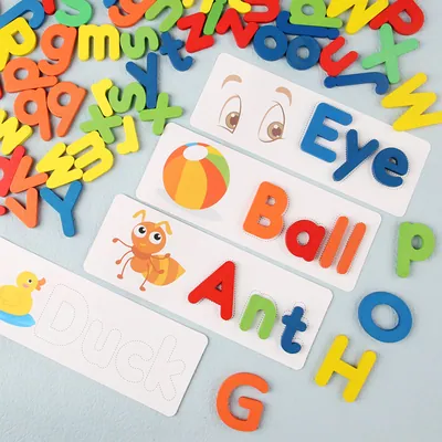 Children Matching Game Puzzle Montessori Wooden Alphabet Toys Cognitive Montessori Wooden — wooden math & teaching aids wholesale