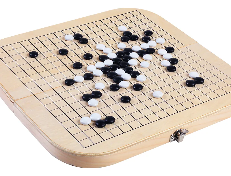 Wooden Go And Gomoku Gobang Foldable Storage Box Portable Game Board Set Children's Toys — wooden montessori & early learning wholesale