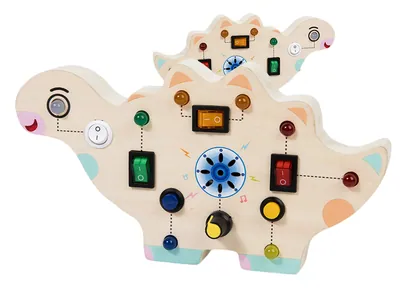 Unisex Newest Montessori Animal Led Light Busy Board Switch Toys Educational Wooden Car Toy — wooden sensory & busy boards wholesale