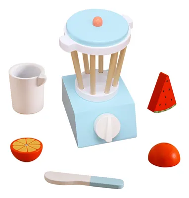 Mini Wooden Kitchen Toy Set for Kids Unisex Pretend Play Playhouse with Juicer Smoothie — wooden pretend play & role play wholesale